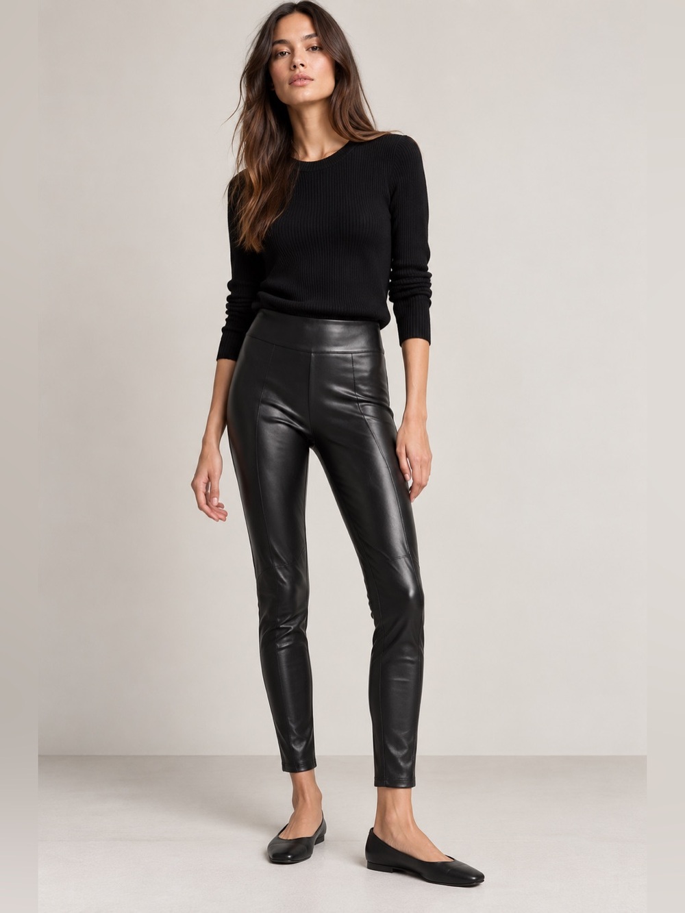 Wilfred Free Faux Leather Leggings Black High Rise XS Aritzia